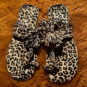 Topshop cheetah print slippers